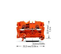 Borne de passage WAGO 2004-1202 6.20 mm ressort de traction orange 50 pc(s)