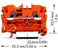 Borne de passage WAGO 2004-1202 6.20 mm ressort de traction orange 50 pc(s)