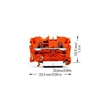 Borne de passage WAGO 2004-1202 6.20 mm ressort de traction orange 50 pc(s)