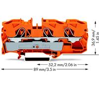 Borne de passage WAGO 2010-1302 10 mm ressort de traction orange 25 pc(s)