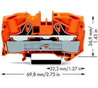 Borne de passage WAGO 2016-1202 12 mm ressort de traction orange 20 pc(s)