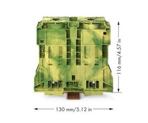 Borne de passage WAGO 285-1187 ressort de traction Affectation: terre vert, jaune 100 pc(s)