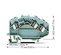 Borne de passage WAGO 781-631 6 mm ressort de traction Affectation: L gris 50 pc(s)