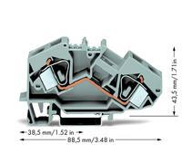 Borne de passage WAGO 783-601 12 mm ressort de traction Affectation: L gris 25 pc(s)