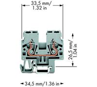 Borne de passage WAGO 870-911 5 mm ressort de traction Affectation: L gris 100 pc(s)