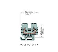 Borne de passage WAGO 870-911 5 mm ressort de traction Affectation: L gris 100 pc(s)