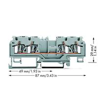 Borne de passage WAGO 880-831/999-940 5 mm ressort de traction Affectation: L gris 50 pc(s)