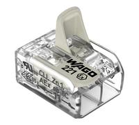 WAGO 221-482 Borne de raccordement flexible: 0.20-4 mm² rigide: 0.20-4 mm² Nombre de pôles: 2 transparent, blanc