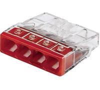 Borne de raccordement rigide: 0.5-2.5 mm² Nombre de pôles: 4 WAGO 2273 20 pc(s) transparent, rouge