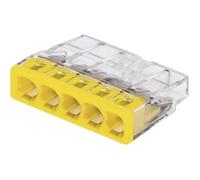 Borne de raccordement rigide: 0.5-2.5 mm² Nombre de pôles: 5 WAGO 2273 20 pc(s) transparent, jaune