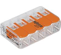 Borne de raccordement WAGO 221-415-25 flexible: 0.14-4 mm² rigide: 0.2-4 mm² Nombre de pôles: 5 transparent, orange 25 pc(s)
