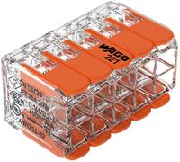 Borne de raccordement WAGO 221-420-15 flexible: 0.14-4 mm² rigide: 0.2-4 mm² Nombre de pôles: 10 transparent, orange 15 pc(s)