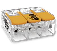 Borne de raccordement WAGO 221-613 flexible: 0.5-6 mm² rigide: 0.5-6 mm² Nombre de pôles: 3 transparent, orange