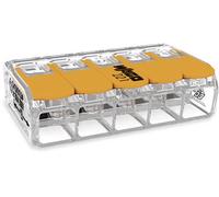 Borne de raccordement WAGO 221-615 flexible: 0.5-6 mm² rigide: 0.5-6 mm² Nombre de pôles: 5 transparent, orange