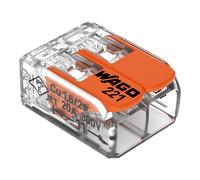 Borne de raccordement WAGO 221 Mini 2x4mm² à leviers souple & rigide - WAGO - 100pcs -221-412