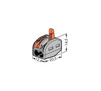 Borne de raccordement WAGO 222-412-500 flexible: - rigide: 0.08-2.5 mm² Nombre de pôles: 2 gris 500 pc(s)