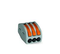 Borne de raccordement WAGO 222-413-15 flexible: 0.08-4 mm² rigide: 0.08-2.5 mm² Nombre de pôles (num): 3 gris, orange 15 pc(s)
