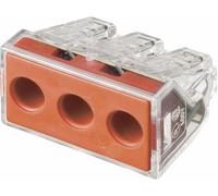 Borne de raccordement WAGO 773-173 flexible: - rigide: 2.5-6 mm² Nombre de pôles: 3 transparent, rouge 5 pc(s)