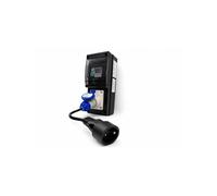Borne De Recharge Avec Prise Europe 16a Complète Avec Protections Et Compteur + Cordon Adaptateur