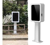 Borne de Recharge Borne de Recharge Extérieure Verrouillable avec Poteau, Socle de Recharge pour Garage, Ferme, Cour, Borne de Recharge Universelle pour Voiture Électrique(White)