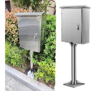 Borne de Recharge Borne de Recharge pour Véhicules Électriques avec Verrou Argenté et Poteau, Socle de Recharge pour Véhicules Électriques en Acier Inoxydable pour Garages Agricoles
