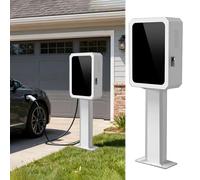 Borne de Recharge Coffret de Protection Verrouillable pour Borne de Recharge pour Véhicules Électriques, Garage Extérieur, Socle de Recharge Universel Véhicules Électriques Support(White)