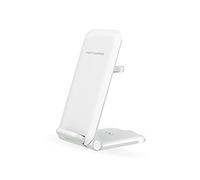 Borne de Recharge inductive, Charge sans Fil Rapide for Montre écouteur chargeurs à Induction Portables 15W Chargeur(Blanc)