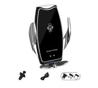Borne de Recharge inductive, Fixation Automatique du Chargeur de Voiture sans Fil 30W for Support téléphone à Charge Rapide for(Silver)