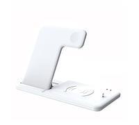 Borne de Recharge inductive, Support de Chargeur sans Fil Rapide 30W for Montre téléphone Station Chargement Pliable 4 en 1 for d'écouteurs(4 in 1 White)