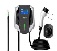 JATRHG Station de recharge pour voiture électrique WallBox Borne de recharge EV Type 2 monophasé 7KW, 32A, avec câble de 10M-Noir/Gris
