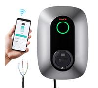 VEVOR Borne de Recharge Véhicule Électrique 7 kW Chargeur Monophasé Type 2 pour Voiture Électrique Hybride Rechargeable, Domestique 230 V CA Courant 32 A, Contrôle Intelligent APP, Voyant LED, IP54