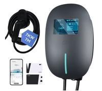 Borne de Recharge Voiture Électrique 7kW 6-32A 7M Type 2 Monophasé Wallbox Station de Charge avec App Minuteurie 24H