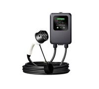 Borne de Recharge Voiture Electrique QC4 Type 2 Wallbox 7kW 8-32A Monophasé 5m - Ecran LCD