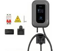 Borne de Recharge Voiture Électrique Type 2 SZSMART QC5 7kW Monophasé, Écran LCD et Lecteur Carte RFID, Courant Ajustable 32A, Câble 10m