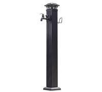 Borne de robinet solaire autoportante - Colonne d'eau antigel extérieure avec lampe solaire, pistolet pulvérisateur et borne d'incendie en alliage d'aluminium durable pour jardin, pelouse et