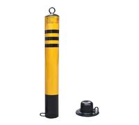 Borne de sécurité avec bande réfléchissante - Barrière de stationnement amovible, contrôle de la circulation flexible pour parking - Revêtement en poudre jaune - 76,2 cm de hauteur
