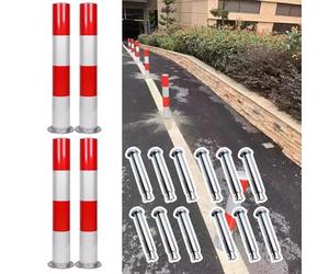 Borne de sécurité en Acier galvanisé, Robuste, pour allée et Parking, Lot de 4 (40/60/75 cm), idéale pour Une Utilisation extérieure, 7,6 x 60 cm / 3 x 23,6 Pouces