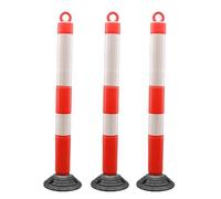 Borne de sécurité, poteau de signalisation flexible, borne de stationnement pour entrepôt, cônes de signalisation, barrières de contrôle des foules, pour barrière de stationnement (rouge (3 pièces))