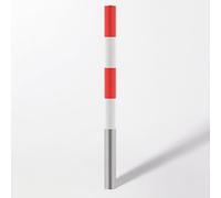 Borne de sécurité Robuste en Acier, Poteau de délimitation de la Circulation avec Bande réfléchissante, barrière de stationnement for allée, Poteau de stationnement(1Pcs,8.9 * 100cm)