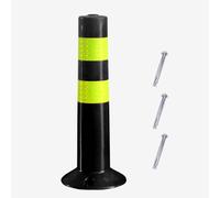 Borne de sécurité routière en PU élastique, Poteau de barrière de sécurité en Plastique pour allées et parkings, barrière de stationnement Fixe avec vis, Colonne réfléchi