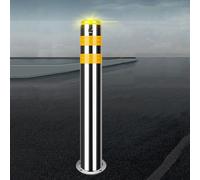 Borne de sécurité solaire en acier inoxydable, borne de sécurité avec verrou, poteau réfléchissant amovible avec éclairage LED, barrière de sécurité pour allée, parking, barrage routier(50CM)
