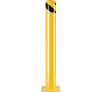 Borne de sécurité SucceBuy, diamètre extérieur de 4,5 pouces, hauteur de 107 cm, peinture en poudre jaune, acier Q235, barrière de sécurité avec boulons d'ancrage pour zones de circulation