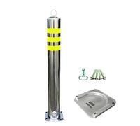 Borne de Sécurité Verrouillable Acier Inoxydable, Poteau Parking, Amovible Bollards de Stationnement, Portable Poteau de délimitation du traf(7.6 * 60cm/3 * 23.6in)