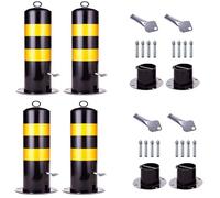 Borne de signalisation amovible verrouillable - Poteau de barrière réfléchissant robuste avec chaîne (55/65/75 cm) for la sécurité routière(H55cm 4pc)