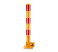 Borne de stationnement Robuste en Acier avec Bande réfléchissante, barrière de sécurité enterrée pour la Gestion du trafic, borne métallique Jaune à revêtement en Poudre