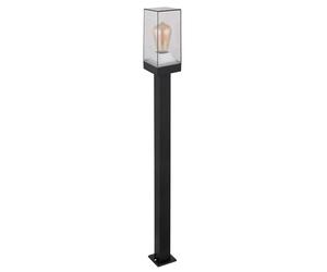 Borne d'éclairage E27 éclairage de chemin extérieur noir éclairage extérieur lampadaire de jardin, aluminium, télécommande dimmable, 1x LED RVB 8,5W 806Lm, LxlxH 10x10x100 cm