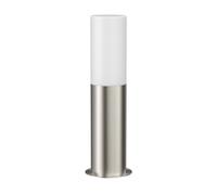 ledscom.de Borne d'éclairage GROPO pour l'extérieur avec capot en verre véritable Premium - résistant aux UV, pas de jaunissement, IP44, 41 cm, inox, 1x E27 471lm, blanc extra-chaud
