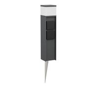 Borne d'éclairage PODEL avec piquet de terre pour extérieur 39cm anthracite G9
