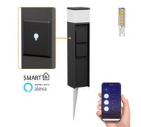 Borne d'éclairage PODEL avec piquet de terre pour extérieur Smart Home 39cm