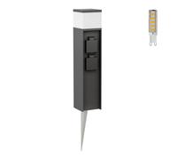Borne d'éclairage PODEL avec piquet de terre pour l'extérieur 39cm noir 2